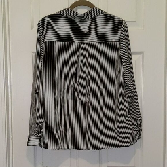 Notations black button down blouse Sz PL - Picture 5 of 5